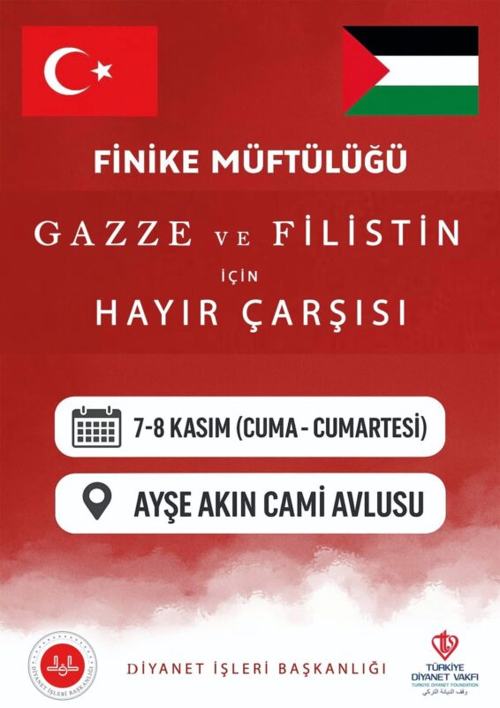 Gazze ve Filistin İçin El Ele: Finike’de Hayır Çarşısı Düzenlendi