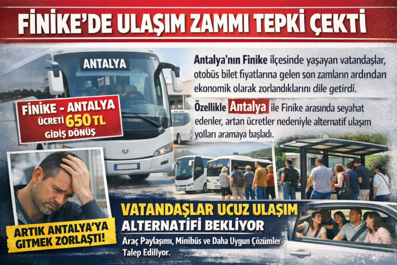 FİNİKE’DE ULAŞIM ZAMMI TEPKİ ÇEKTİ